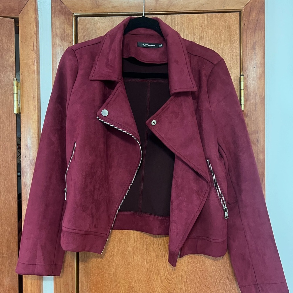 Women's Burgundy Suede Jacket